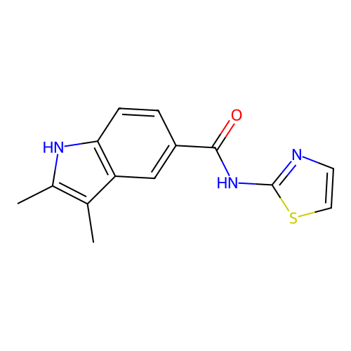 2,3-dimethyl-N-(1,3-thiazol-2-yl)-1H-indole-5-carboxamide structure