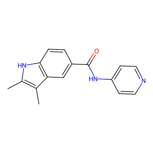 2,3-dimethyl-N-pyridin-4-yl-1H-indole-5-carboxamide structure