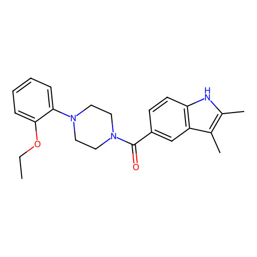 (2,3-dimethyl-1H-indol-5-yl)[4-(2-ethoxyphenyl)piperazin-1-yl]methanone structure