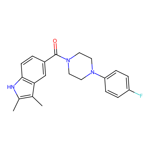 (2,3-dimethyl-1H-indol-5-yl)[4-(4-fluorophenyl)piperazin-1-yl]methanone structure