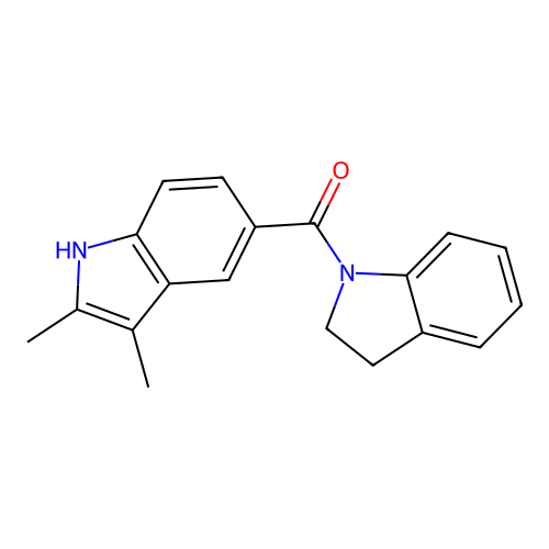 2,3-dihydro-1H-indol-1-yl(2,3-dimethyl-1H-indol-5-yl)methanone structure