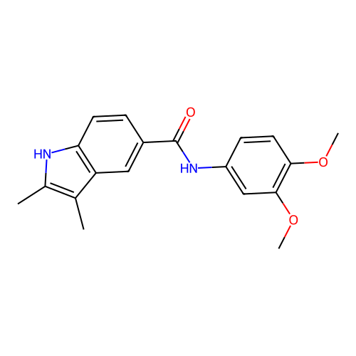 N-(3,4-dimethoxyphenyl)-2,3-dimethyl-1H-indole-5-carboxamide structure