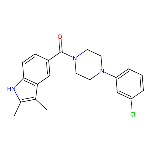 [4-(3-chlorophenyl)piperazin-1-yl](2,3-dimethyl-1H-indol-5-yl)methanone structure