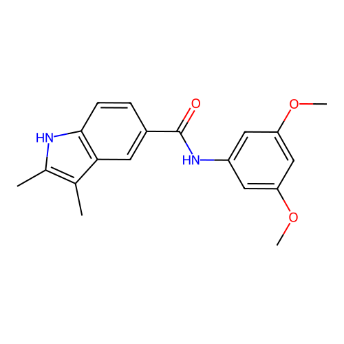 N-(3,5-dimethoxyphenyl)-2,3-dimethyl-1H-indole-5-carboxamide structure