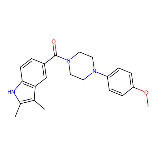 (2,3-dimethyl-1H-indol-5-yl)[4-(4-methoxyphenyl)piperazin-1-yl]methanone structure