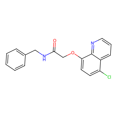 Acetamide, 2-[(5-chloro-8-quinolinyl)oxy]-N-(phenylmethyl)- structure