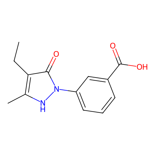 3-(4-Ethyl-5-hydroxy-3-methyl-pyrazol-1-yl)-benzoic acid structure