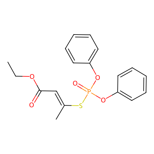 Ethyl 3-diphenoxyphosphorylsulfanylbut-2-enoate structure