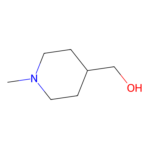 1-Methyl-4-piperidinemethanol structure