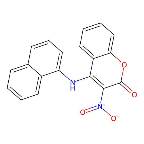 2H-1-Benzopyran-2-one, 4-(1-naphthalenylamino)-3-nitro- structure