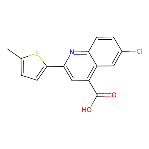 6-Chloro-2-(5-methylthien-2-yl)quinoline-4-carboxylic acid structure