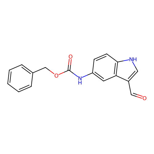 Benzyl hydrogen (3-formyl-1H-indol-5-yl)carbonimidate structure