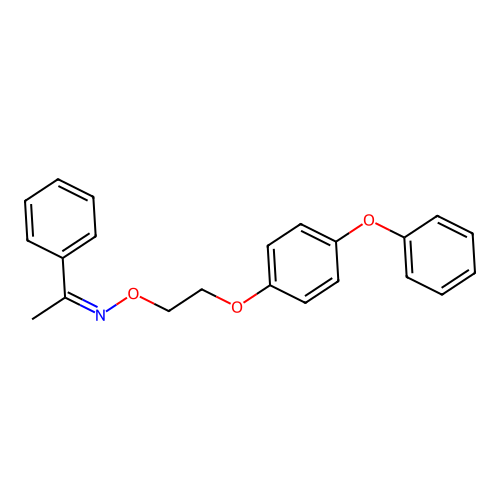Ethanone, 1-phenyl-, O-(2-(4-phenoxyphenoxy)ethyl)oxime structure