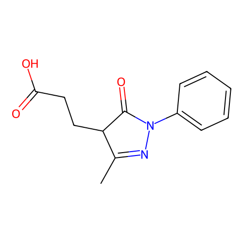 3-(3-Methyl-5-oxo-1-phenyl-4,5-dihydro-1H-pyrazol-4-yl)-propionic acid structure