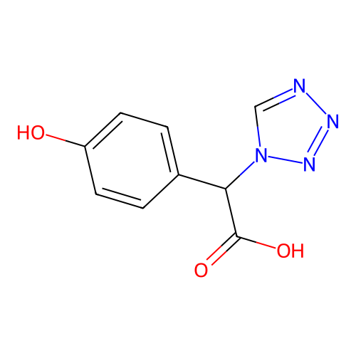(4-Hydroxy-phenyl)-tetrazol-1-yl-acetic acid structure