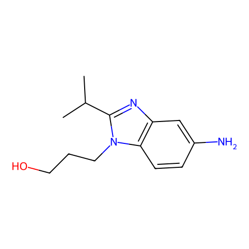 3-[5-amino-2-(propan-2-yl)-1H-benzimidazol-1-yl]propan-1-ol structure