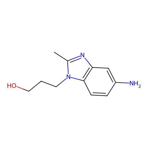 3-(5-amino-2-methyl-1H-benzimidazol-1-yl)propan-1-ol structure