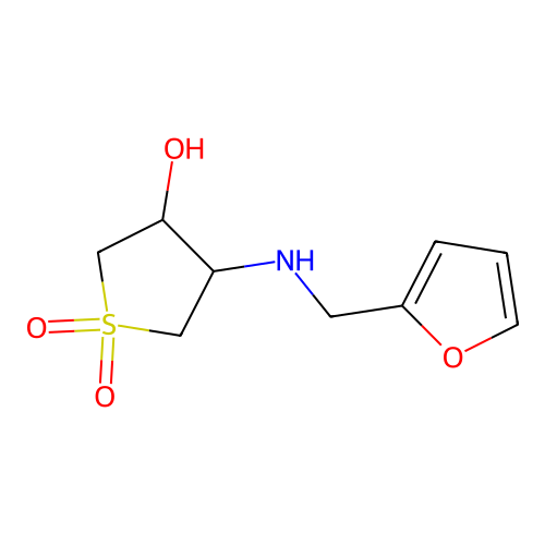 4-[(2-Furylmethyl)amino]-3-hydroxythiolane-1,1-dione structure