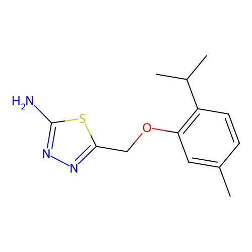 5-(2-Isopropyl-5-methyl-phenoxymethyl)-[1,3,4]thiadiazol-2-ylamine structure