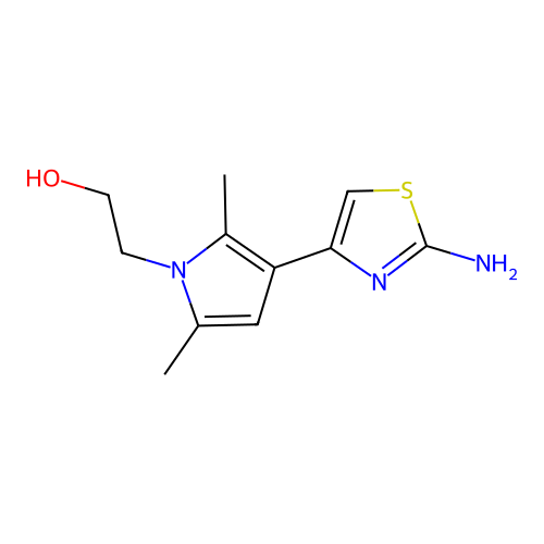 2-[3-(2-Amino-thiazol-4-yl)-2,5-dimethyl-pyrrol-1-yl]-ethanol structure