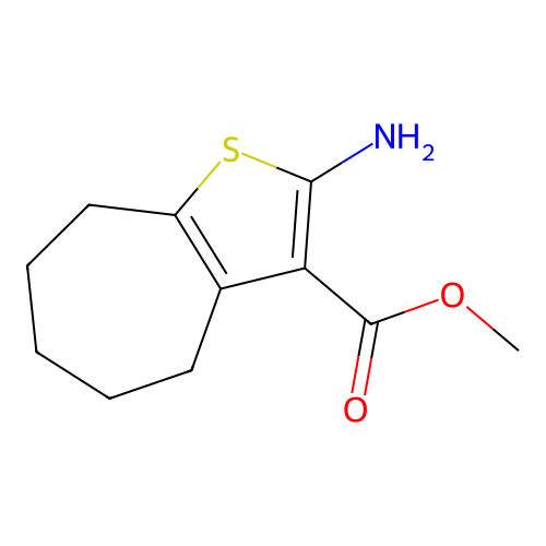 methyl 2-amino-4H,5H,6H,7H,8H-cyclohepta[b]thiophene-3-carboxylate structure