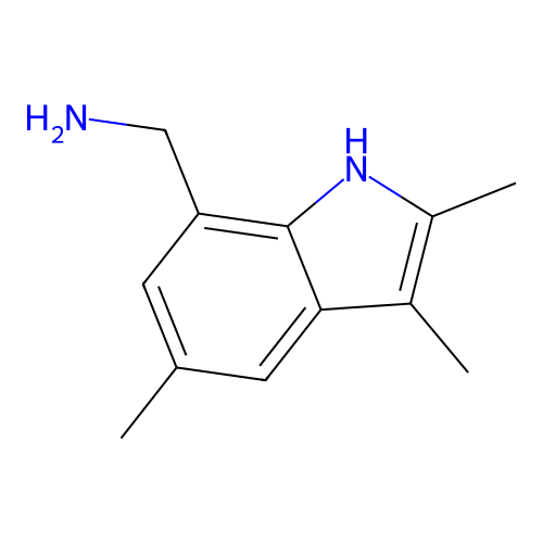 1-(2,3,5-trimethyl-1H-indol-7-yl)methanamine structure
