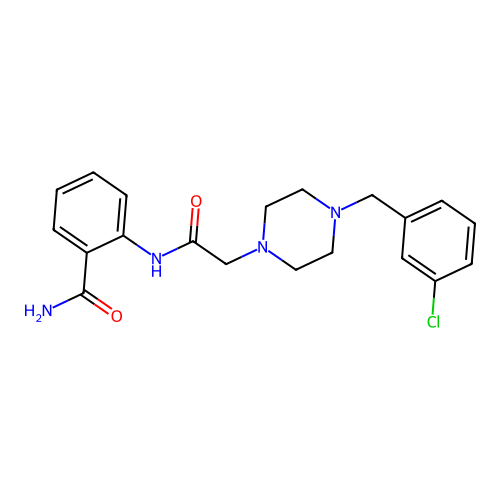 2-[[2-[4-[(3-Chlorophenyl)methyl]piperazin-1-yl]acetyl]amino]benzamide structure