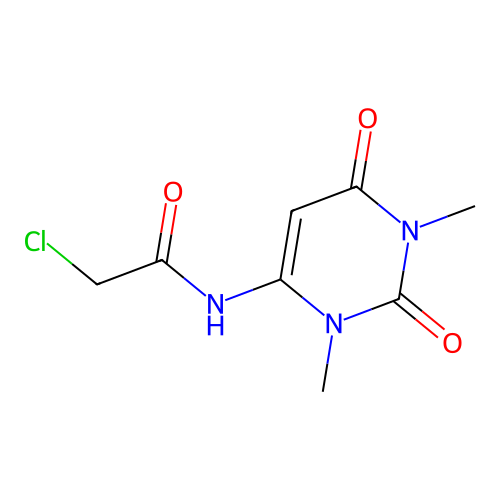 2-chloro-N-(1,3-dimethyl-2,6-dioxo-1,2,3,6-tetrahydropyrimidin-4-yl)acetamide structure