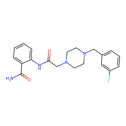 2-[[2-[4-[(3-Fluorophenyl)methyl]piperazin-1-yl]acetyl]amino]benzamide structure
