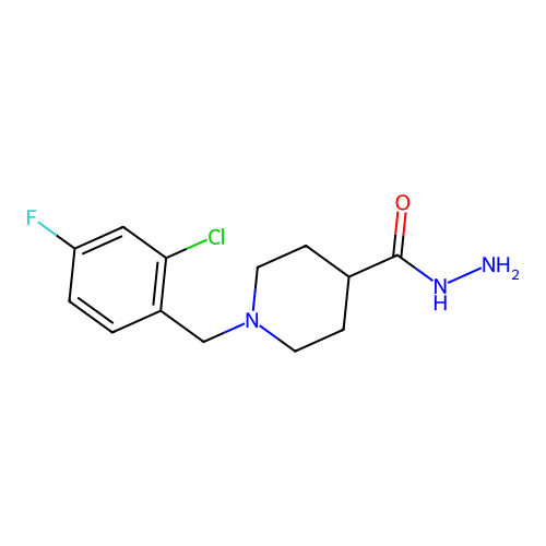 1-(2-Chloro-4-fluorobenzyl)piperidine-4-carbohydrazide structure