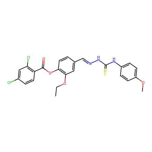 2-Ethoxy-4-[[2-[[(4-methoxyphenyl)amino]thioxomethyl]hydrazinylidene]methyl]phenyl 2,4-dichlorobenzoate structure