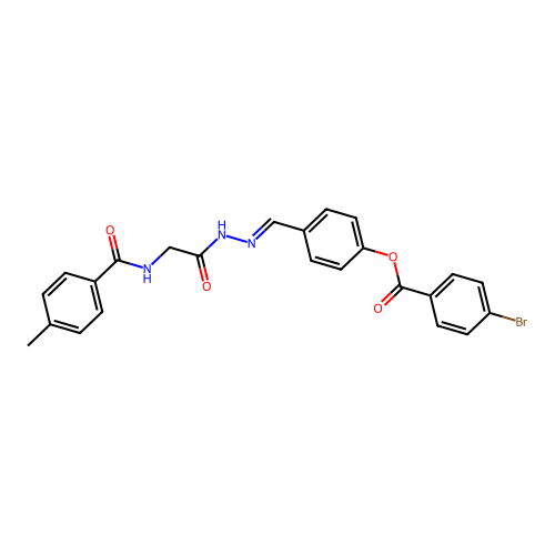 4-[(E)-(2-{2-[(4-methylbenzoyl)amino]acetyl}hydrazono)methyl]phenyl 4-bromobenzoate structure