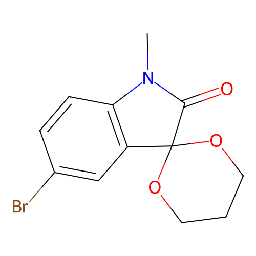 5'-bromo-1'-methylspiro[1,3-dioxane-2,3'-indol]-2'(1'H)-one structure