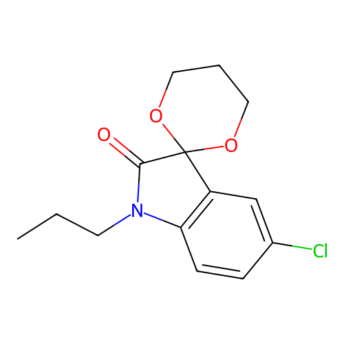 5'-chloro-1'-propylspiro[1,3-dioxane-2,3'-indol]-2'(1'H)-one structure
