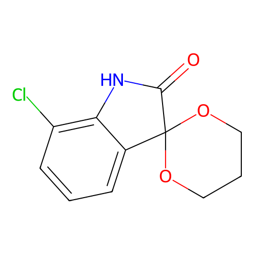 7'-chlorospiro[1,3-dioxane-2,3'-indol]-2'(1'H)-one structure