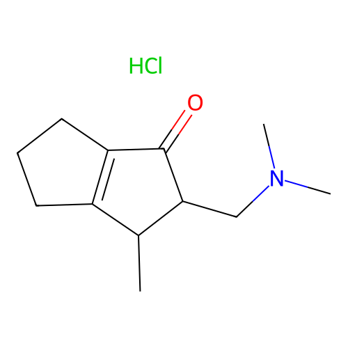 2-((Dimethylamino)methyl)-3-methyl-3,4,5,6-tetrahydro-1(2H)-pentalenone hydrochloride structure