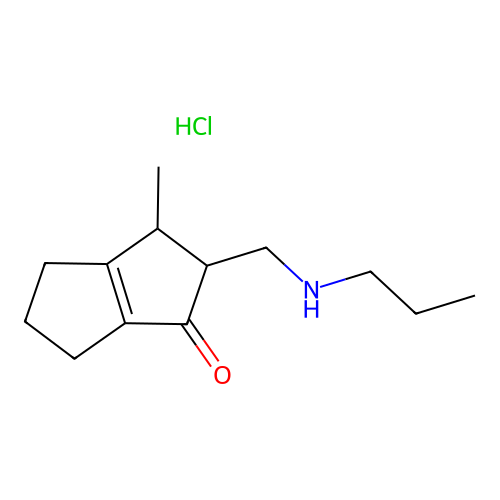 3-Methyl-2-((propylamino)methyl)-3,4,5,6-tetrahydro-1(2H)-pentalenone hydrochloride structure