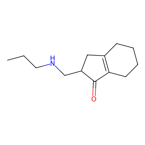 1H-Inden-1-one, 2,3,4,5,6,7-hexahydro-2-[(propylamino)methyl]- structure
