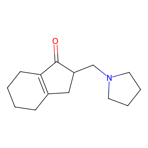 1H-Inden-1-one, 2,3,4,5,6,7-hexahydro-2-(1-pyrrolidinylmethyl)- structure