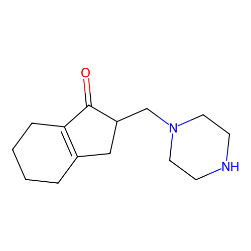 1H-Inden-1-one, 2,3,4,5,6,7-hexahydro-2-(1-piperazinylmethyl)- structure