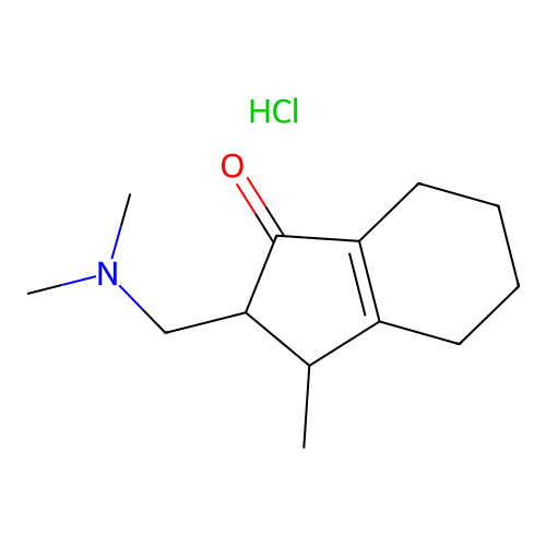 2-((Dimethylamino)methyl)-3-methyl-4,5,6,7-tetrahydro-1-indanone hydrochloride structure