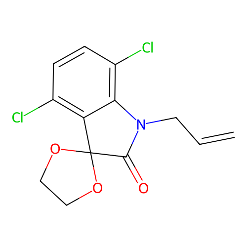 4',7'-Dichloro-1'-prop-2-enylspiro[1,3-dioxolane-2,3'-indole]-2'-one structure