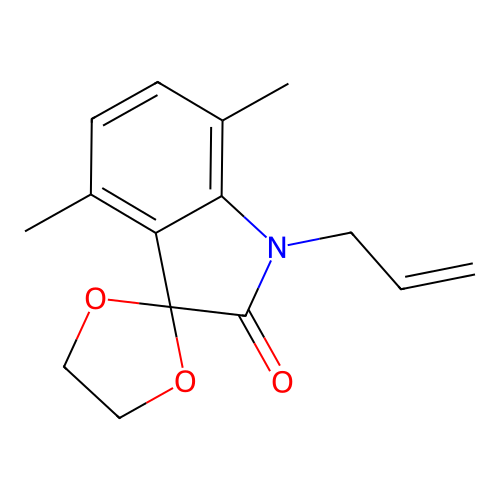 4',7'-Dimethyl-1'-prop-2-enylspiro[1,3-dioxolane-2,3'-indole]-2'-one structure