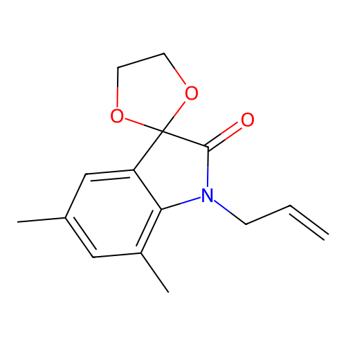5',7'-Dimethyl-1'-prop-2-enylspiro[1,3-dioxolane-2,3'-indole]-2'-one structure