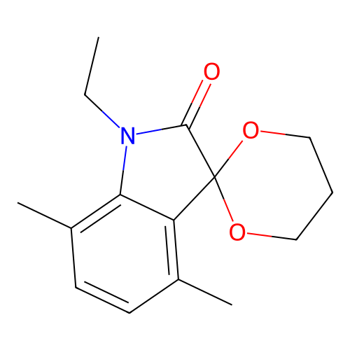 1'-Ethyl-4',7'-dimethylspiro[1,3-dioxane-2,3'-indole]-2'-one structure