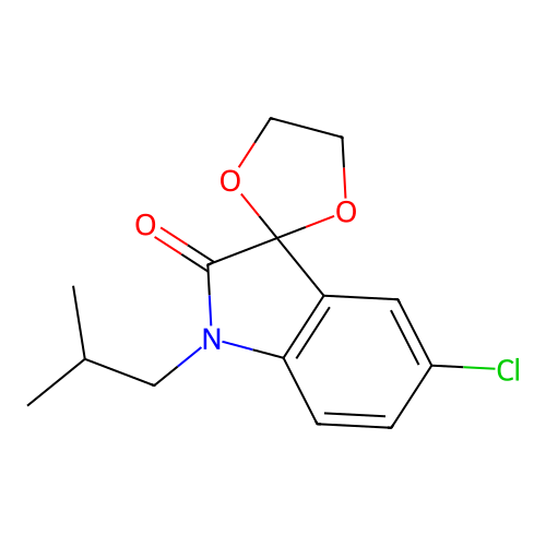 5'-Chloro-1'-(2-methylpropyl)spiro[1,3-dioxolane-2,3'-indole]-2'-one structure
