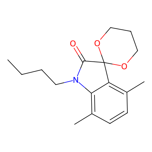 1'-Butyl-4',7'-dimethylspiro[1,3-dioxane-2,3'-indole]-2'-one structure
