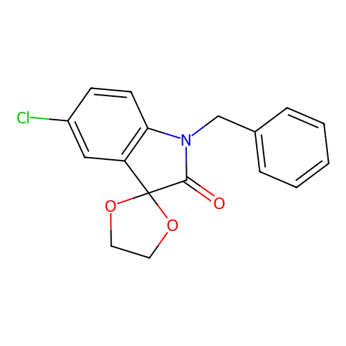 1'-Benzyl-5'-chlorospiro[1,3-dioxolane-2,3'-indole]-2'-one structure