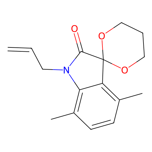 4',7'-Dimethyl-1'-prop-2-enylspiro[1,3-dioxane-2,3'-indole]-2'-one structure