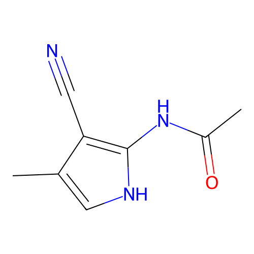 N-(3-cyano-4-methyl-1H-pyrrol-2-yl)acetamide structure